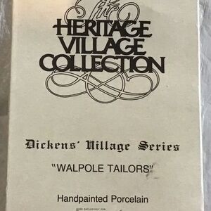 Vintage Department 56 Heritage Collection Dickens Series Walpole Tailors RETIRED